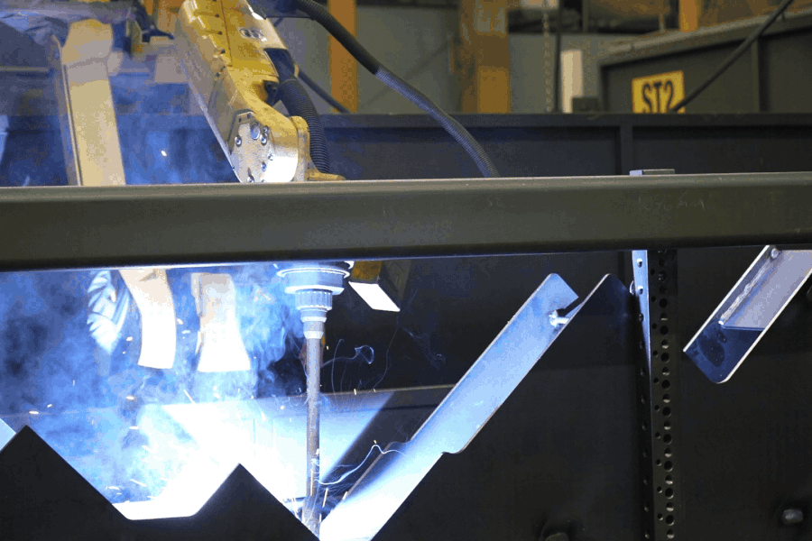 robotic welding process at AGT Robotics BeamMaster for structural steel